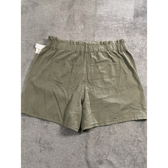 Wonderly Shorts Women's Size 16W Olive Green Tencel Blend Elastic Waist High Wst - Picture 12 of 14